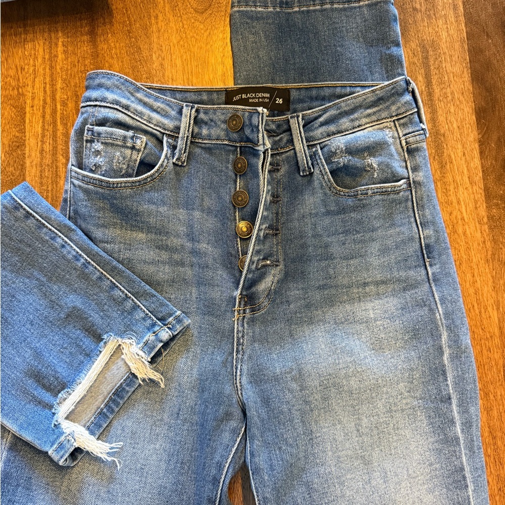 Just Black High Rise Light Blue Jeans